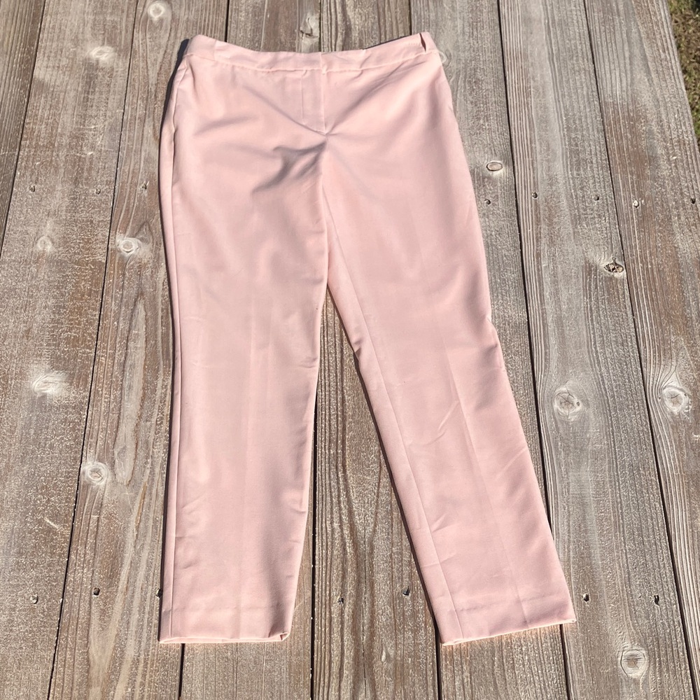 Calvin Klein Light Pink Straight-Leg Ponte Pants